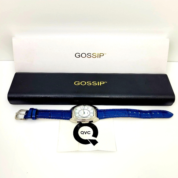 Gossip GSP547B Watch Blue Leather Band NEW in Box - Picture 1 of 9
